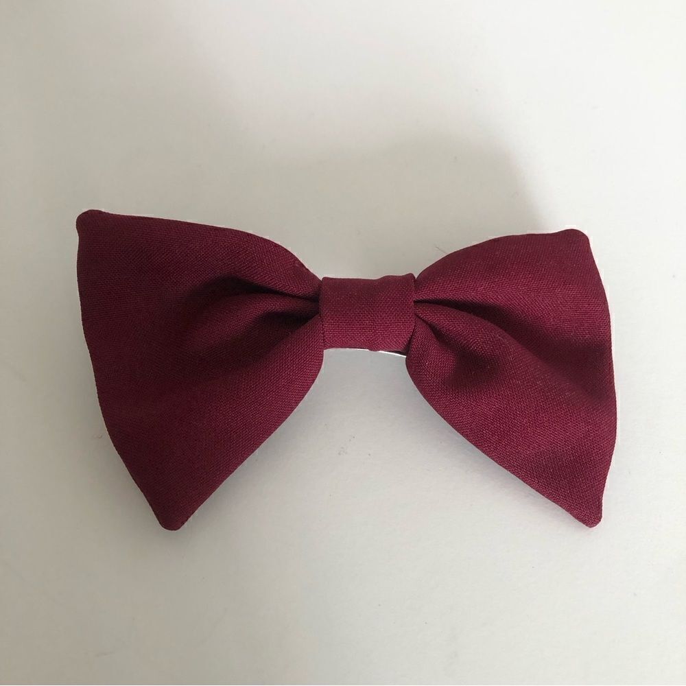 Vintage Burgundy bow hair clip